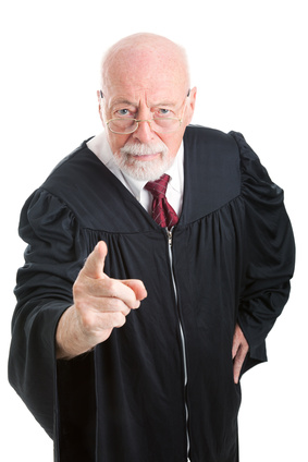 judge scolding indecisive vendor