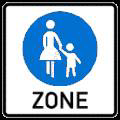 Sign for the beginning of pedestrian zone